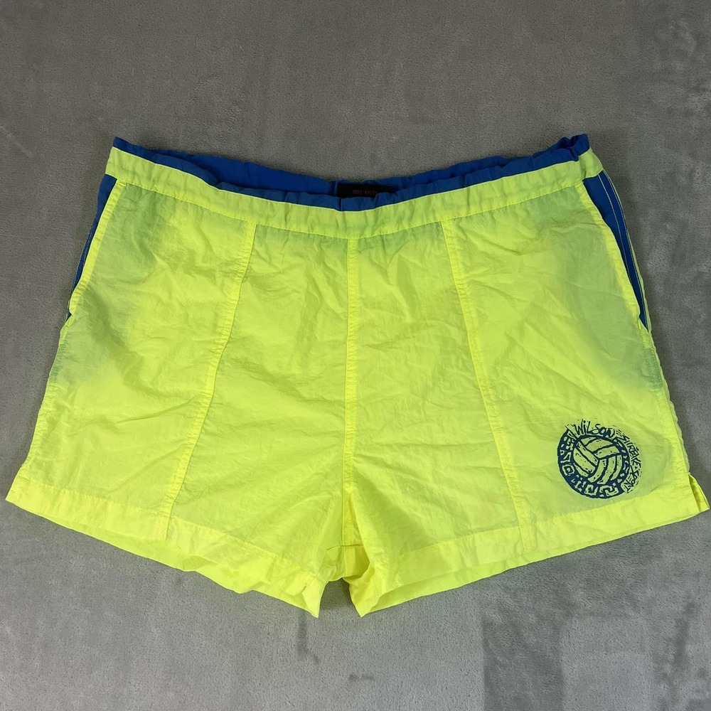 Vintage Wilson Shorts Mens 40 Yellow Swim Trunks Surface Sport Volleyball 90s